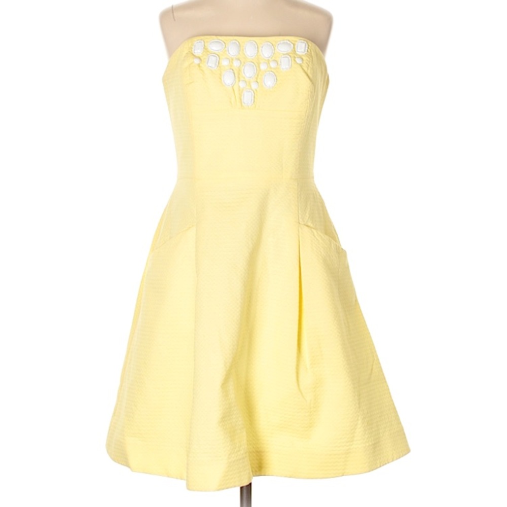NWOT Lilly Pulitzer Yellow Strapless Dress Size 4 - Picture 1 of 8